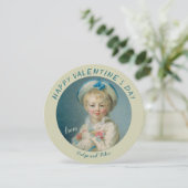 Valentijn Pierrot Boy met bloemen Fragonard Feestdagenkaart (Staand voorkant)