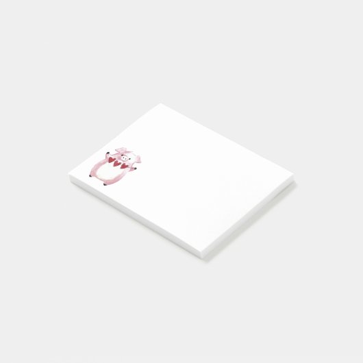 Valentijn Pig Post-it® Notes (Schuin)