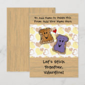 Valentijn Pindakaas en Jelly Feestdagenkaart (Voorkant / Achterkant)