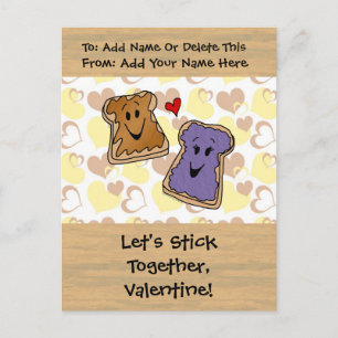 Valentijn Pindakaas en Jelly Feestdagenkaart