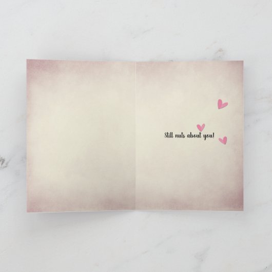 valentijn pinda's en rode harten kaart (Binnen)