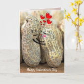 valentijn pinda's en rode harten kaart (Gele Bloem)