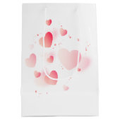 Valentijn pinguïns met hart medium cadeauzakje (Achterkant)