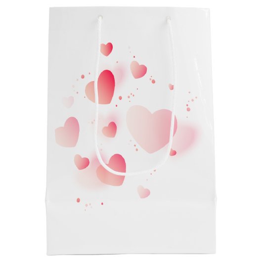 Valentijn pinguïns met hart medium cadeauzakje (Achterkant)