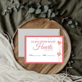 Valentijn Pink Heart Guess Hoeveel harten spel Informatiekaartje