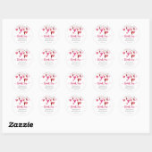 Valentijn Pink Hearts Baby shower Dank u Ronde Sticker (Vel)