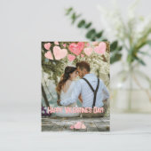 Valentijn Pink Hearts Overlay Voeg je eigen foto t Briefkaart (Staand voorkant)