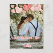 Valentijn Pink Hearts Overlay Voeg je eigen foto t Briefkaart (Voorkant)