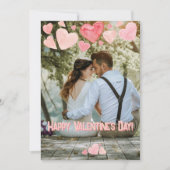 Valentijn Pink Hearts Overlay Voeg je eigen foto t Feestdagenkaart (Voorkant)