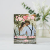 Valentijn Pink Hearts Overlay Voeg je eigen foto t Kaart (Staand voorkant)