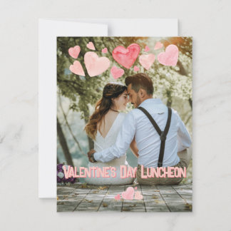 Valentijn Pink Hearts Overlay Voeg je eigen foto t Kaart