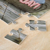 Valentijn Pink Hearts Overlay Voeg je eigen foto t Legpuzzel (Zijkant)