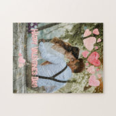 Valentijn Pink Hearts Overlay Voeg je eigen foto t Legpuzzel (Horizontaal)