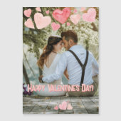 Valentijn Pink Hearts Voeg je eigen fotomagneet to (Voorkant)