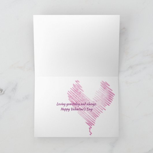 Valentijn Pink Rose en snoep Feestdagen Kaart (Binnen)