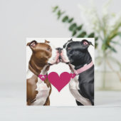 Valentijn Pit Bulls Sweethearts Liefde Feestdagenkaart (Staand voorkant)