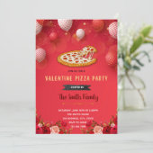Valentijn pizza Uitnodiging (Staand voorkant)