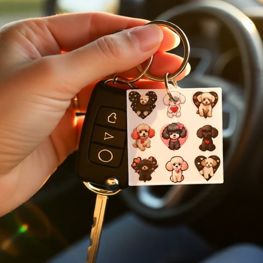 Valentijn poedelhond | HONDENLIEFHEBBERS | Sleutelhanger