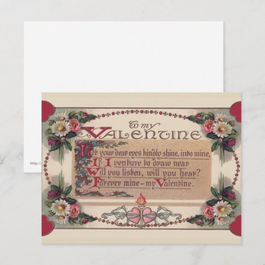 Valentijn Poem Feestdagenkaart (Voorkant / Achterkant)