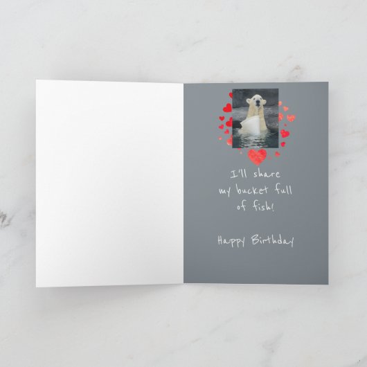 Valentijn Polar Beer Bucket of Fun Humor Feestdagen Kaart (Binnen)