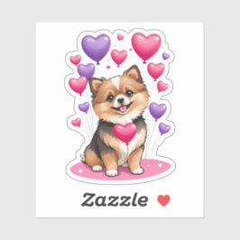 Valentijn Pomeranian 3"x 3"Vinyl Stickers