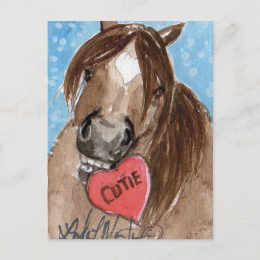Valentijn Pony Briefkaart Brown (Voorkant)