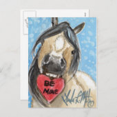 Valentijn Pony Briefkaart Buckskin (Voorkant / Achterkant)