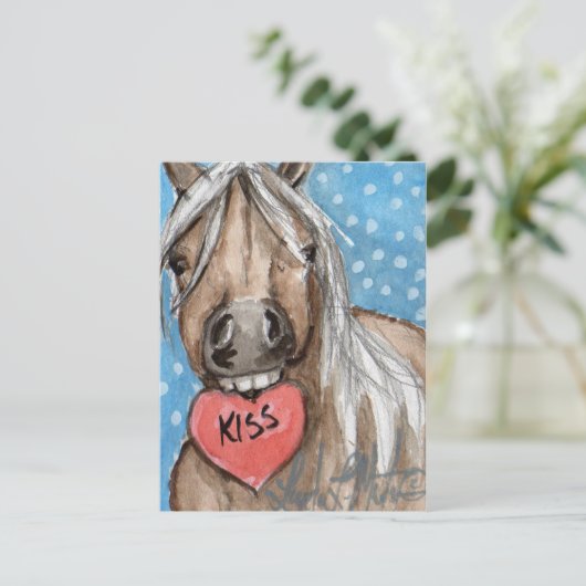 Valentijn Pony Briefkaart Silver Bay (Staand voorkant)