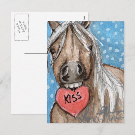 Valentijn Pony Briefkaart Silver Bay (Voorkant / Achterkant)