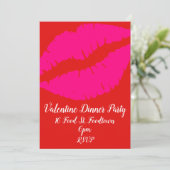 Valentijn pop Art Lips Retro Diner Party Kaart (Staand voorkant)