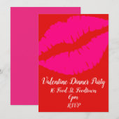 Valentijn pop Art Lips Retro Diner Party Kaart (Voorkant / Achterkant)