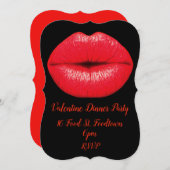 Valentijn pop art red kiss retro diner kaart (Voorkant / Achterkant)