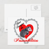 Valentijn Possum Feestdagenkaart (Voorkant / Achterkant)