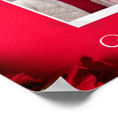 Valentijn Post Card Red en White Poster (Hoek)