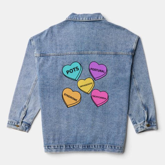 Valentijn potten harten denim jacket (Achterkant)