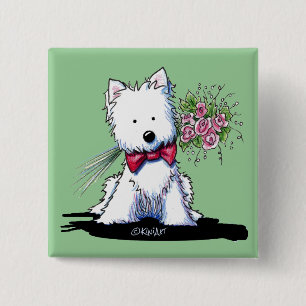 Valentijn Prince Westie Pin Button