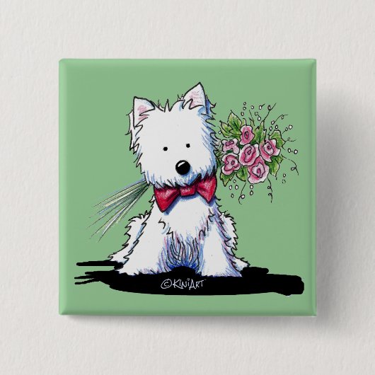 Valentijn Prince Westie Pin Button (Voorkant)