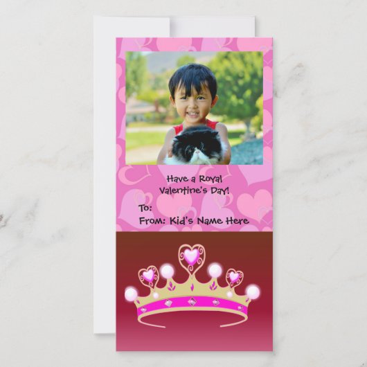 Valentijn Prinses Meisje Feestdagenkaart (Voorkant)