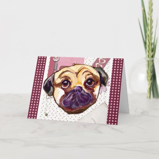 VALENTIJN PUG FEESTDAGEN KAART (Voorkant)