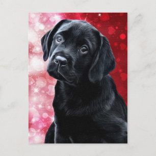 Valentijn Puppy - Black Labrador - Lab Puppy Briefkaart