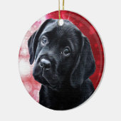 Valentijn Puppy - Black Labrador - Lab Puppy Keramisch Ornament (Links)