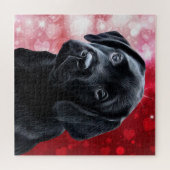 Valentijn Puppy - Black Labrador - Lab Puppy Legpuzzel (Horizontaal)