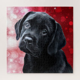 Valentijn Puppy - Black Labrador - Lab Puppy Legpuzzel