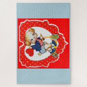 valentijn puppy dog van 1930 die scooter gebruikt legpuzzel (Verticaal)