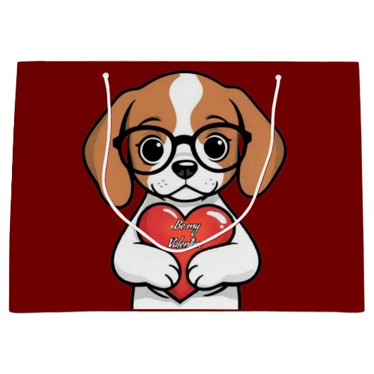 Valentijn Puppy Groot Cadeauzakje (Voorkant)