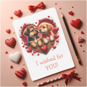 Valentijn puppy liefde en magie feestdagenkaart