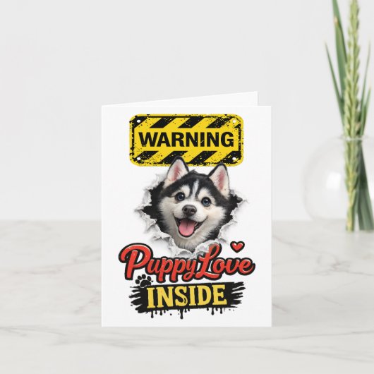 Valentijn Puppy Liefde Kaart (Voorkant)