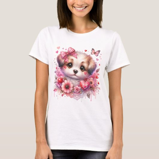 Valentijn Puppy Love T-shirt (Voorkant)