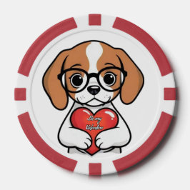 Valentijn Puppy Poker Chips
