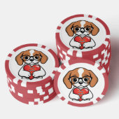 Valentijn Puppy Poker Chips (Opstapeling)